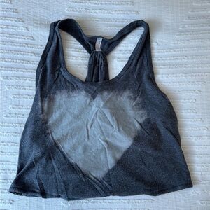 Free People Gray Heart Tank Top